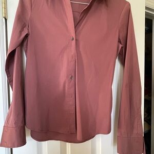 Theory Mauve Button-Up Blouse